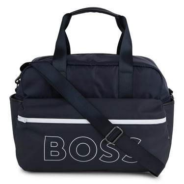 BOSS Pañalera color azul marino big logo al frente